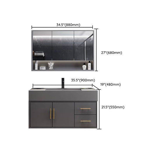 Grey Wall Mount Modern Single-Sink Open Console with Sink Set Clearhalo 'Bathroom Remodel & Bathroom Fixtures' 'Bathroom Vanities' 'bathroom_vanities' 'Home Improvement' 'home_improvement' 'home_improvement_bathroom_vanities' 1200x1200_545f3a64-3598-434f-9a90-31ef1160de86