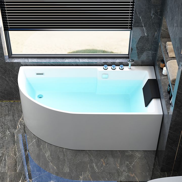 Corner Modern Acrylic Bathtub Soaking White Back to Wall Bath Clearhalo 'Bathroom Remodel & Bathroom Fixtures' 'Bathtubs' 'Home Improvement' 'home_improvement' 'home_improvement_bathtubs' 'Showers & Bathtubs' 1200x1200_54603065-657d-4e07-94e5-4a9dc8c80868