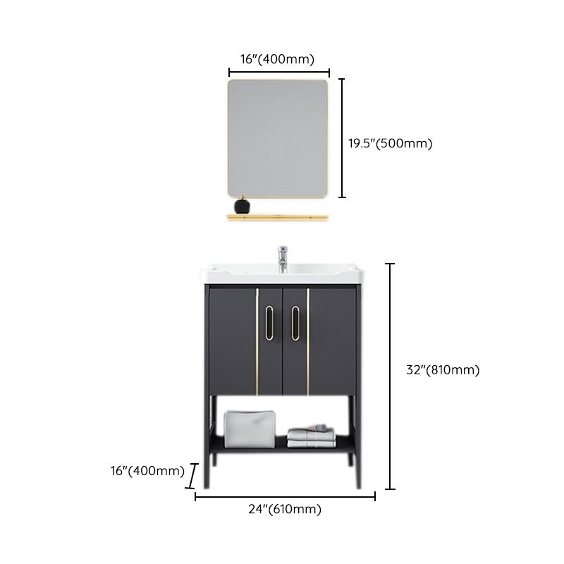 Bathroom Sink Vanity Rectangle Freestanding Mirror Standalone Cabinet Bath Vanity Clearhalo 'Bathroom Remodel & Bathroom Fixtures' 'Bathroom Vanities' 'bathroom_vanities' 'Home Improvement' 'home_improvement' 'home_improvement_bathroom_vanities' 1200x1200_54760388-a05d-450f-8536-c7dcaa5901e8