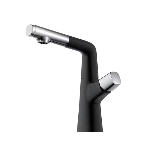 Contemporary Vessel Faucet Pull-out Faucet with One Knob Handle Clearhalo 'Bathroom Remodel & Bathroom Fixtures' 'Bathroom Sink Faucets' 'Bathroom Sinks & Faucet Components' 'bathroom_sink_faucets' 'Home Improvement' 'home_improvement' 'home_improvement_bathroom_sink_faucets' 1200x1200_5481455f-1810-411d-bcde-87e387c6504d