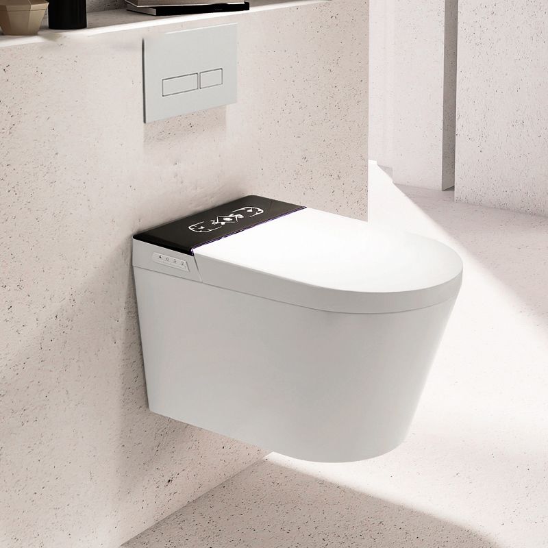 Antimicrobial Wall Hung Toilet Elongated Smart Bidet with Heated Seat Clearhalo 'Bathroom Remodel & Bathroom Fixtures' 'Bidets' 'Home Improvement' 'home_improvement' 'home_improvement_bidets' 'Toilets & Bidets' 1200x1200_5489ec32-94eb-4e31-905d-a6471d803d98