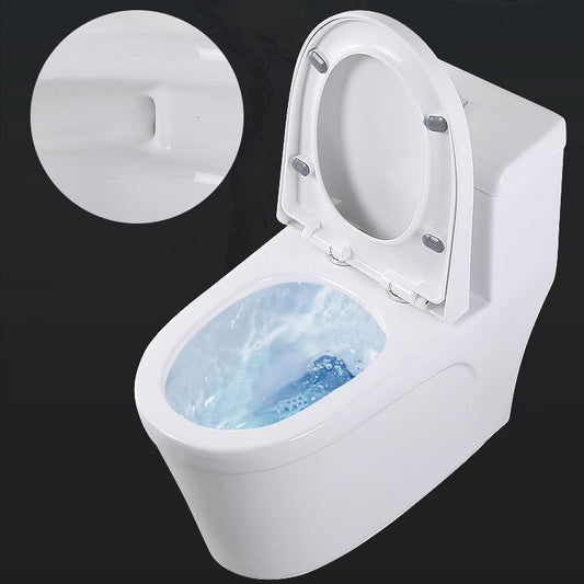 White Modern Flush Toilet Ceramic Elong One-Piece Toilet with Slow Close Seat Clearhalo 'Bathroom Remodel & Bathroom Fixtures' 'Home Improvement' 'home_improvement' 'home_improvement_toilets' 'Toilets & Bidets' 'Toilets' 1200x1200_548a0184-bd96-4afb-abb7-f7e6c0e8763a