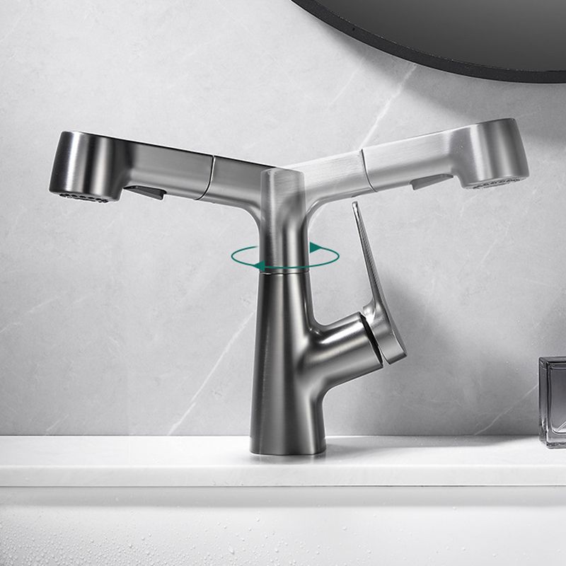 1-Handle Brushed Nickel Widespread Faucet Single Hole Bathroom Vessel Faucet with Brass Clearhalo 'Bathroom Remodel & Bathroom Fixtures' 'Bathroom Sink Faucets' 'Bathroom Sinks & Faucet Components' 'bathroom_sink_faucets' 'Home Improvement' 'home_improvement' 'home_improvement_bathroom_sink_faucets' 1200x1200_548cb598-c81d-44f1-8a5e-4a25e82d26e4