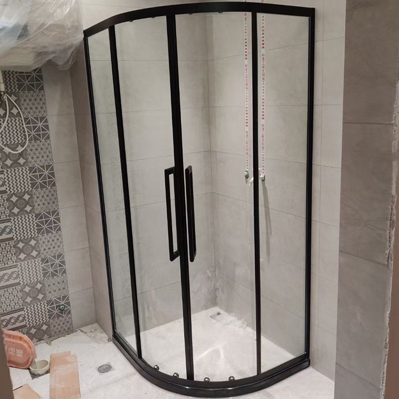 Clear Tempered Glass Shower Stall Round Shower Enclosure on Corner Clearhalo 'Bathroom Remodel & Bathroom Fixtures' 'Home Improvement' 'home_improvement' 'home_improvement_shower_stalls_enclosures' 'Shower Stalls & Enclosures' 'shower_stalls_enclosures' 'Showers & Bathtubs' 1200x1200_549044be-6ded-4cfa-9b78-38c8bf6511ff