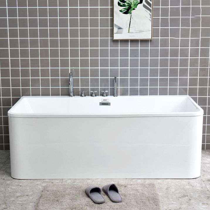 Modern Acrylic Rectangular Bath Soaking White BathTub with Overflow Trim Clearhalo 'Bathroom Remodel & Bathroom Fixtures' 'Bathtubs' 'Home Improvement' 'home_improvement' 'home_improvement_bathtubs' 'Showers & Bathtubs' 1200x1200_5491c300-4d3f-4b81-9cc8-a7ad8e187c13