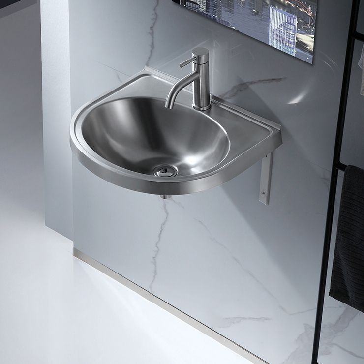 Modern Wall Mount Bathroom Sink Metal Wall Mount Bathroom Sink Clearhalo 'Bathroom Remodel & Bathroom Fixtures' 'Bathroom Sinks & Faucet Components' 'Bathroom Sinks' 'bathroom_sink' 'Home Improvement' 'home_improvement' 'home_improvement_bathroom_sink' 1200x1200_54d3f3b8-086e-4bd0-90b9-dcf90662177a