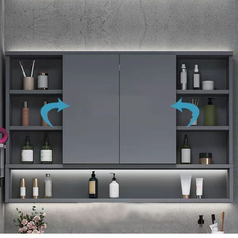 Contemporary Sink Cabinet Metal Gray Wall-Mounted Bathroom Vanity Set Clearhalo 'Bathroom Remodel & Bathroom Fixtures' 'Bathroom Vanities' 'bathroom_vanities' 'Home Improvement' 'home_improvement' 'home_improvement_bathroom_vanities' 1200x1200_54de5af5-523a-4bb3-82d8-78c1a394d4d7