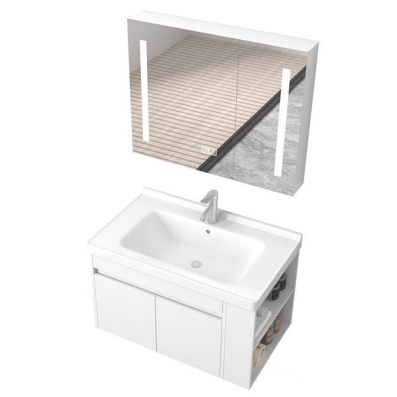 Modern Wood Sink Vanity Wood Wall Mount Faucet Included Bathroom Vanity Clearhalo 'Bathroom Remodel & Bathroom Fixtures' 'Bathroom Vanities' 'bathroom_vanities' 'Home Improvement' 'home_improvement' 'home_improvement_bathroom_vanities' 1200x1200_55024475-348b-40dc-8980-f204d1e8c389
