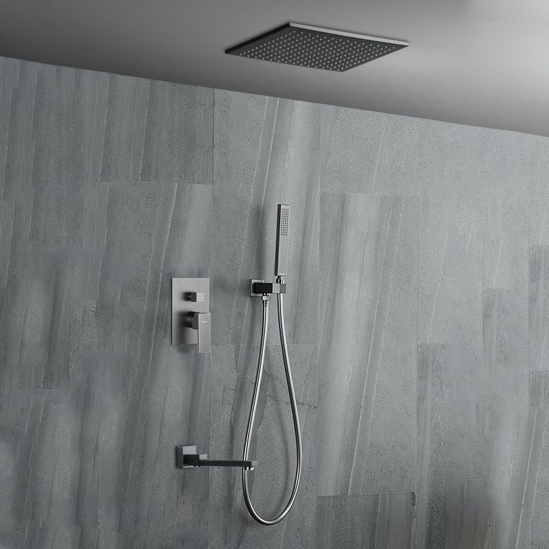 Modern Style Shower System Copper Rectangle Ceiling Mounted Shower System Clearhalo 'Bathroom Remodel & Bathroom Fixtures' 'Home Improvement' 'home_improvement' 'home_improvement_shower_faucets' 'Shower Faucets & Systems' 'shower_faucets' 'Showers & Bathtubs Plumbing' 'Showers & Bathtubs' 1200x1200_55164aac-d097-4ede-9b4f-f8729e9760b5