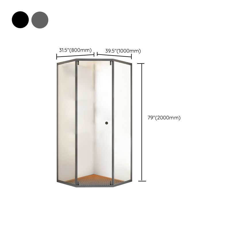 Neo-Angle Transparent Tempered Shower Enclosure Stainless Steel Frame Shower Stall Clearhalo 'Bathroom Remodel & Bathroom Fixtures' 'Home Improvement' 'home_improvement' 'home_improvement_shower_stalls_enclosures' 'Shower Stalls & Enclosures' 'shower_stalls_enclosures' 'Showers & Bathtubs' 1200x1200_55217d0e-f9cb-42fc-983d-4de53c8e8ae0