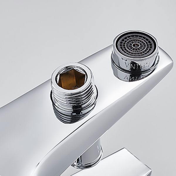 Contemporary Wall Mounted Bathroom Faucet Lever Handles 2 Hole Faucets Brass Faucet Clearhalo 'Bathroom Remodel & Bathroom Fixtures' 'Bathroom Sink Faucets' 'Bathroom Sinks & Faucet Components' 'bathroom_sink_faucets' 'Home Improvement' 'home_improvement' 'home_improvement_bathroom_sink_faucets' 1200x1200_55336c24-27a4-4d78-b8f0-9f0656d9eb3c