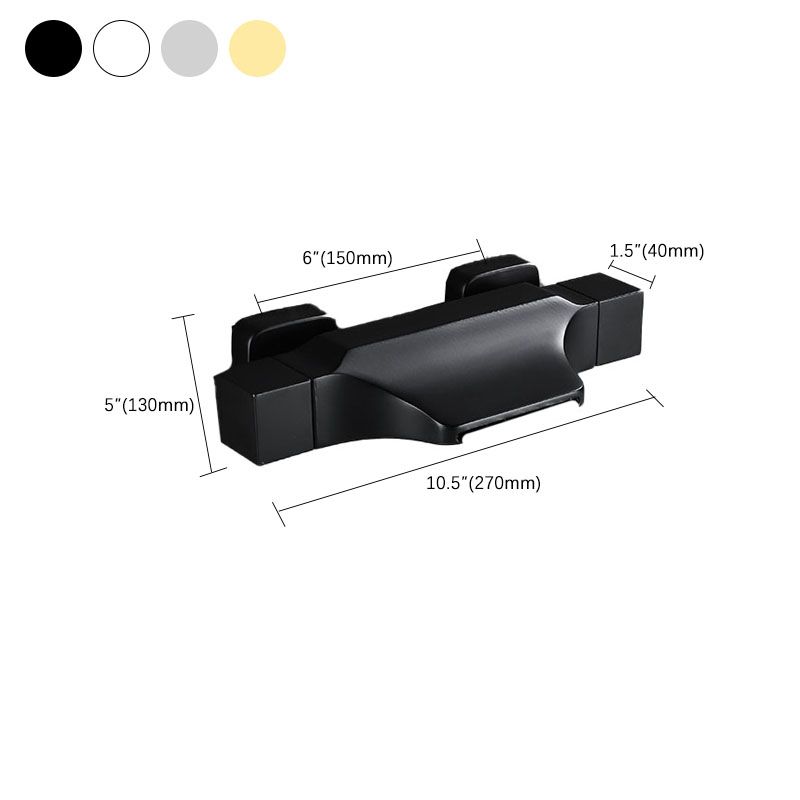 Contemporary Wall Mounted Metal Tub Filler Double Handles Waterfall Tub Faucet Trim Clearhalo 'Bathroom Remodel & Bathroom Fixtures' 'Bathtub Faucets' 'bathtub_faucets' 'Home Improvement' 'home_improvement' 'home_improvement_bathtub_faucets' 1200x1200_55526b83-33ba-462f-ad0d-4705b4a4b4db