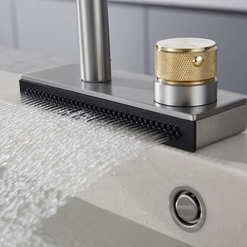 Contemporary Pot Filler Kitchen Faucet with Deck Plate 2 Hole Bar Faucet Clearhalo 'Home Improvement' 'home_improvement' 'home_improvement_kitchen_faucets' 'Kitchen Faucets' 'Kitchen Remodel & Kitchen Fixtures' 'Kitchen Sinks & Faucet Components' 'kitchen_faucets' 1200x1200_557491b9-0f13-4408-b399-aba2b9fbb5d6