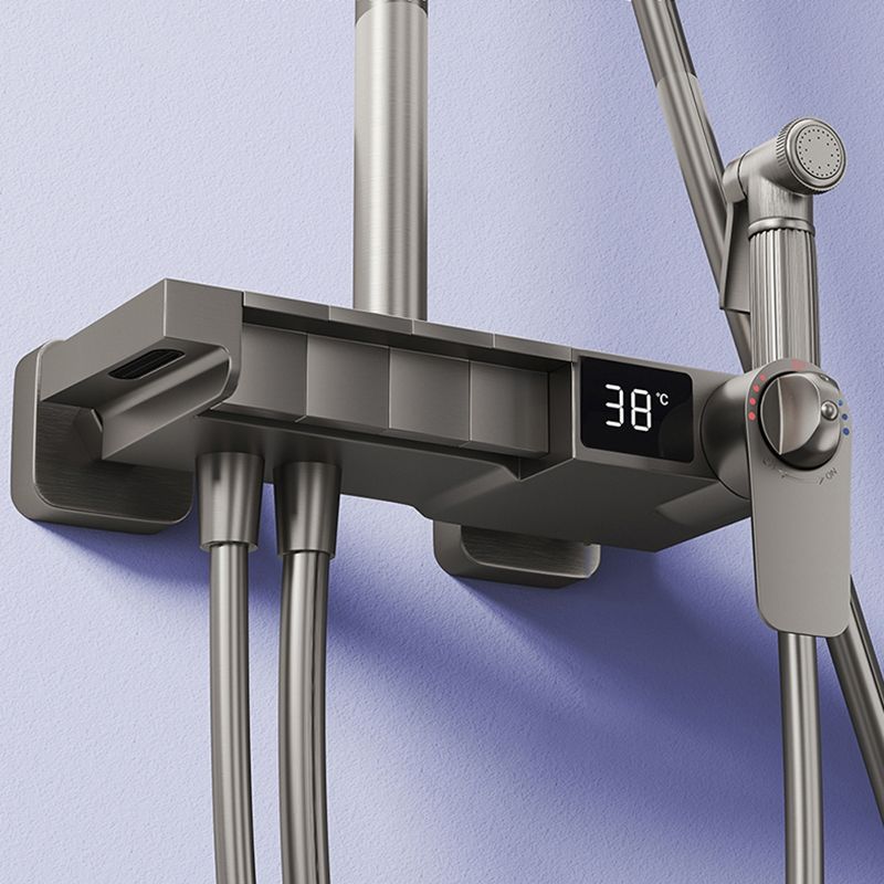 Modern Style Shower System Copper Spot Resist Wall Mounted Shower System Clearhalo 'Bathroom Remodel & Bathroom Fixtures' 'Home Improvement' 'home_improvement' 'home_improvement_shower_faucets' 'Shower Faucets & Systems' 'shower_faucets' 'Showers & Bathtubs Plumbing' 'Showers & Bathtubs' 1200x1200_558280c6-694c-4e1e-8bbc-d19e2a37634e