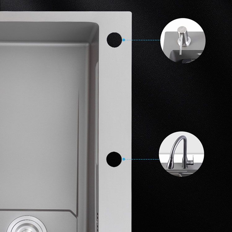 Contemporary Style Kitchen Sink Single Bowl Kitchen Sink with Rectangle Shape Clearhalo 'Home Improvement' 'home_improvement' 'home_improvement_kitchen_sinks' 'Kitchen Remodel & Kitchen Fixtures' 'Kitchen Sinks & Faucet Components' 'Kitchen Sinks' 'kitchen_sinks' 1200x1200_5586f16a-3418-4d4d-931d-b7659eb218ee