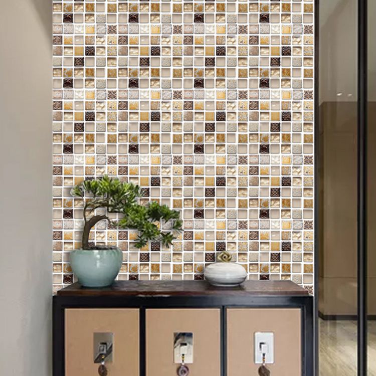 Plastic Peel & Stick Mosaic Tile Mosaic Tile Wallpaper with Square Shape Clearhalo 'Flooring 'Home Improvement' 'home_improvement' 'home_improvement_peel_stick_blacksplash' 'Peel & Stick Backsplash Tile' 'peel_stick_blacksplash' 'Walls & Ceilings' Walls and Ceiling' 1200x1200_5591d377-5cc4-437e-bf16-6b63d33622a2