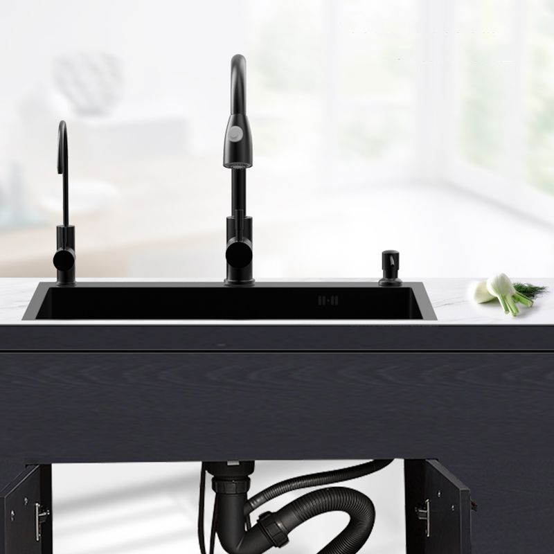 Stainless Steel Kitchen Sink Single Bowl Sink with Faucet and Soap Dispenser Clearhalo 'Home Improvement' 'home_improvement' 'home_improvement_kitchen_sinks' 'Kitchen Remodel & Kitchen Fixtures' 'Kitchen Sinks & Faucet Components' 'Kitchen Sinks' 'kitchen_sinks' 1200x1200_5593f9e7-d30d-4f0a-87f8-b341f60a4ec5