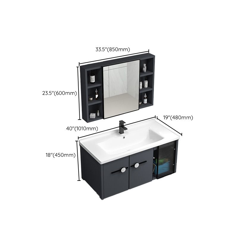 Modern Metal Frame Bath Vanity Single Rectangular Freestanding Vanity Clearhalo 'Bathroom Remodel & Bathroom Fixtures' 'Bathroom Vanities' 'bathroom_vanities' 'Home Improvement' 'home_improvement' 'home_improvement_bathroom_vanities' 1200x1200_55a1e528-81e9-4fea-bb6d-629ae5d32358
