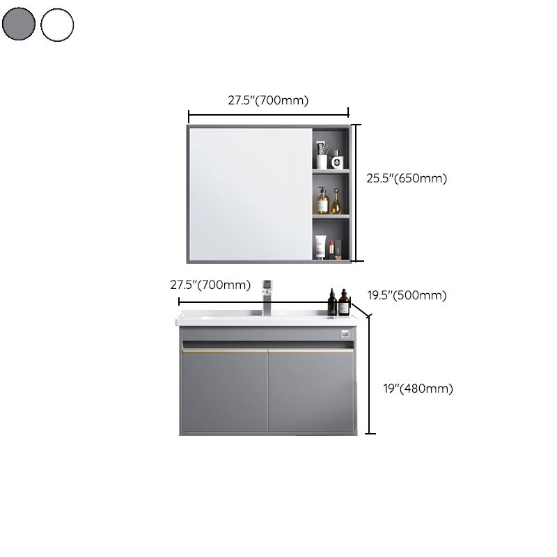 Modern Wall Mount Sink Vanity Wood Bathroom Sink Vanity with Mirror Clearhalo 'Bathroom Remodel & Bathroom Fixtures' 'Bathroom Vanities' 'bathroom_vanities' 'Home Improvement' 'home_improvement' 'home_improvement_bathroom_vanities' 1200x1200_55ac3f3c-64fb-4049-8b6c-1fdb68ded10a
