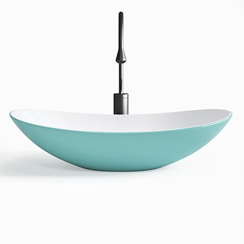 Modern Basin Sink Oval Porcelain with Pop-Up Drain Vessel Bathroom Sink Clearhalo 'Bathroom Remodel & Bathroom Fixtures' 'Bathroom Sinks & Faucet Components' 'Bathroom Sinks' 'bathroom_sink' 'Home Improvement' 'home_improvement' 'home_improvement_bathroom_sink' 1200x1200_55b581f6-3255-4ada-ba71-ab92fc154b9c