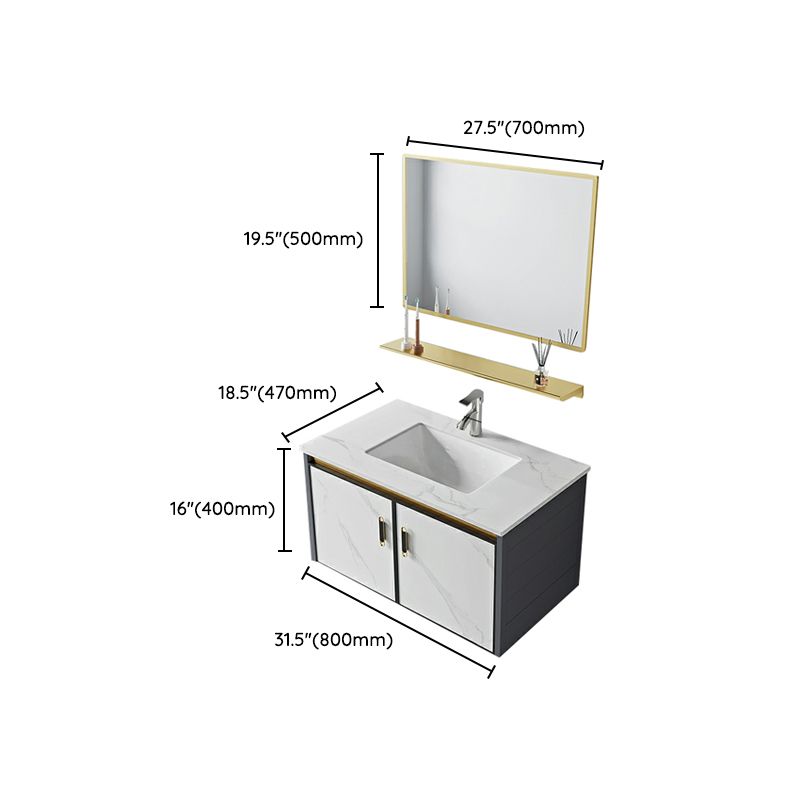 Modern Wall Mount Sink Vanity with Faucet Sink Doors for Bathroom Clearhalo 'Bathroom Remodel & Bathroom Fixtures' 'Bathroom Vanities' 'bathroom_vanities' 'Home Improvement' 'home_improvement' 'home_improvement_bathroom_vanities' 1200x1200_55b980cb-66fd-4ce7-98ab-8f92c253d049