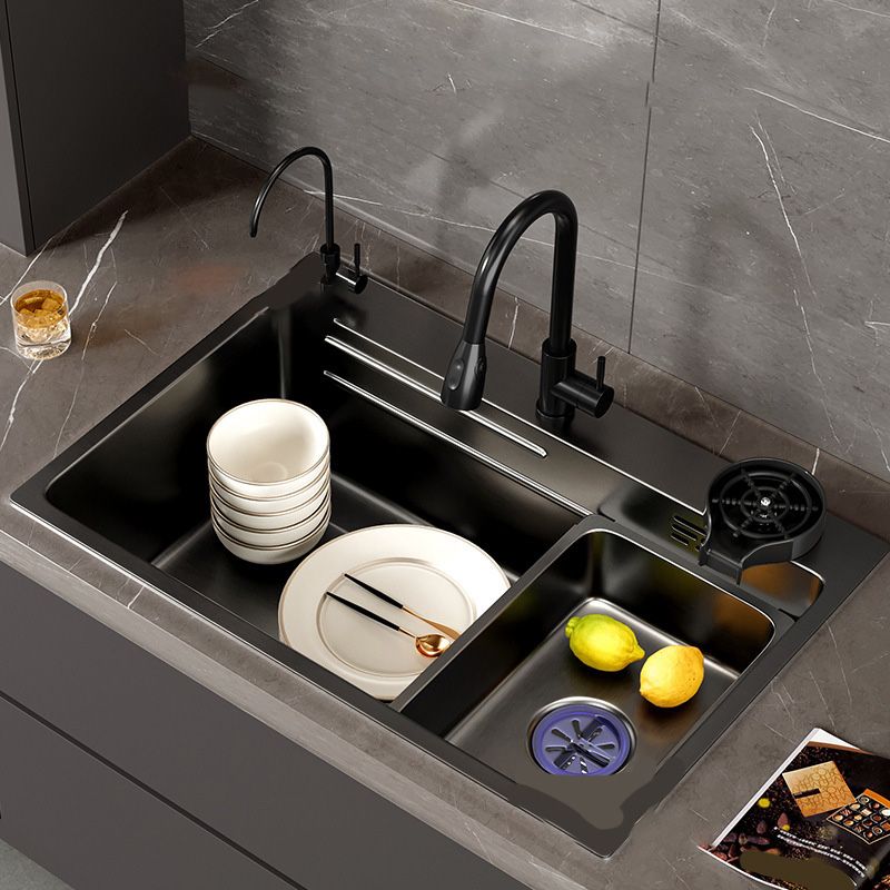 Modern Style Kitchen Sink Stainless Steel Kitchen Sink with Right Drain Placement Clearhalo 'Home Improvement' 'home_improvement' 'home_improvement_kitchen_sinks' 'Kitchen Remodel & Kitchen Fixtures' 'Kitchen Sinks & Faucet Components' 'Kitchen Sinks' 'kitchen_sinks' 1200x1200_55c485bb-36f4-4815-a9ec-a50c6629da58