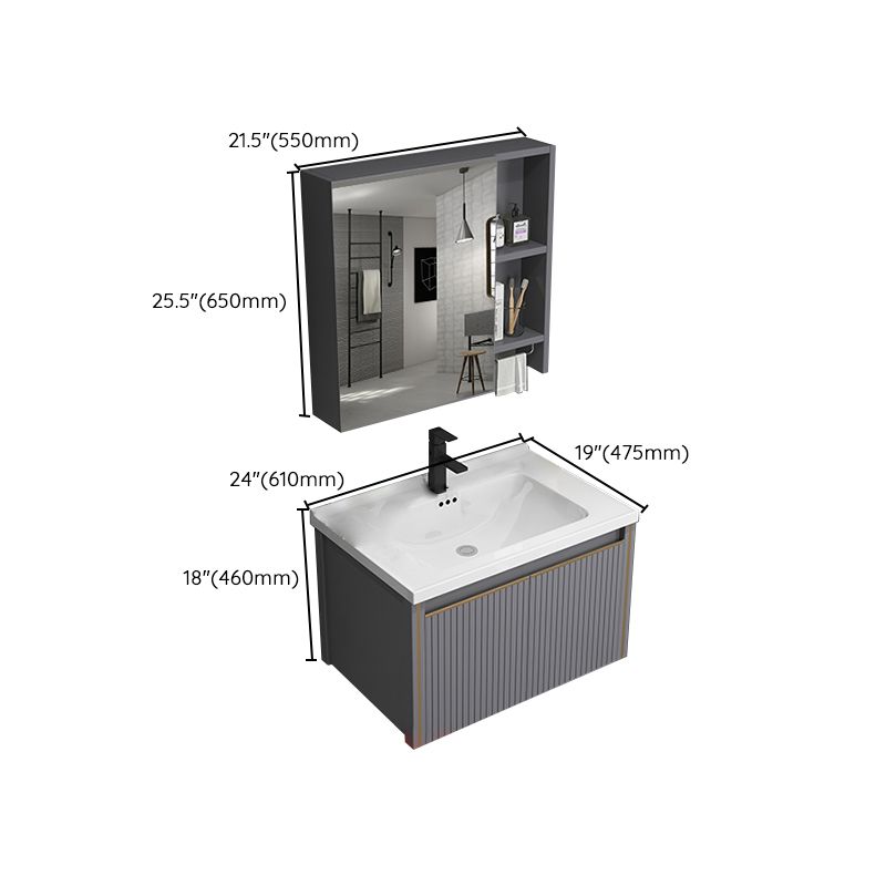 Metal Glam Bathroom Vanity Set Wall Mount Faucet Included Bathroom Vanity Clearhalo 'Bathroom Remodel & Bathroom Fixtures' 'Bathroom Vanities' 'bathroom_vanities' 'Home Improvement' 'home_improvement' 'home_improvement_bathroom_vanities' 1200x1200_55d43b32-2efd-400f-8878-751374f49dc7