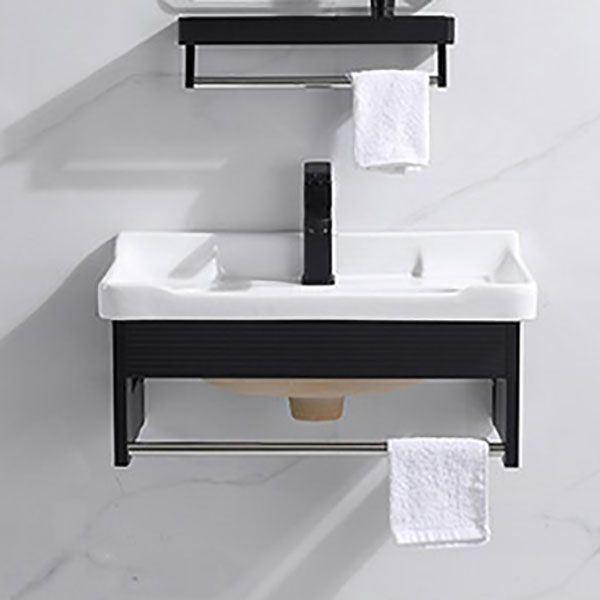 Wall Mount Metal Modern Sink Vanity with Sink for Bathroom in Black Clearhalo 'Bathroom Remodel & Bathroom Fixtures' 'Bathroom Vanities' 'bathroom_vanities' 'Home Improvement' 'home_improvement' 'home_improvement_bathroom_vanities' 1200x1200_55e9daae-56f6-484f-a8ca-d84414c7e9c9