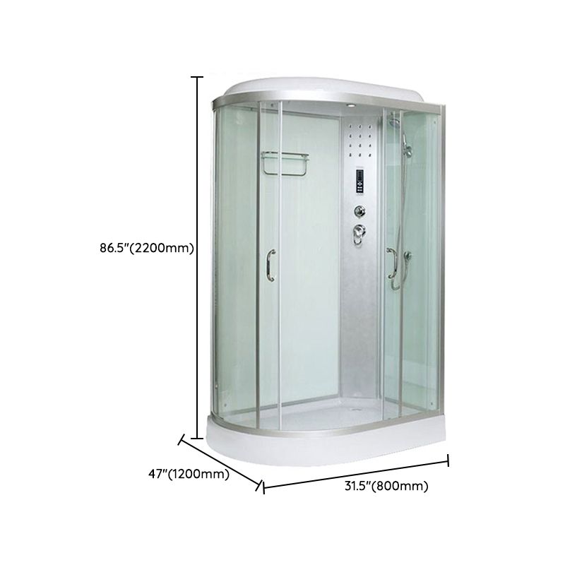 Tempered Glass Left Shower Stall Double Sliding Shower Stall Clearhalo 'Bathroom Remodel & Bathroom Fixtures' 'Home Improvement' 'home_improvement' 'home_improvement_shower_stalls_enclosures' 'Shower Stalls & Enclosures' 'shower_stalls_enclosures' 'Showers & Bathtubs' 1200x1200_55f8bcac-42b9-481a-835e-f1a48c60978f