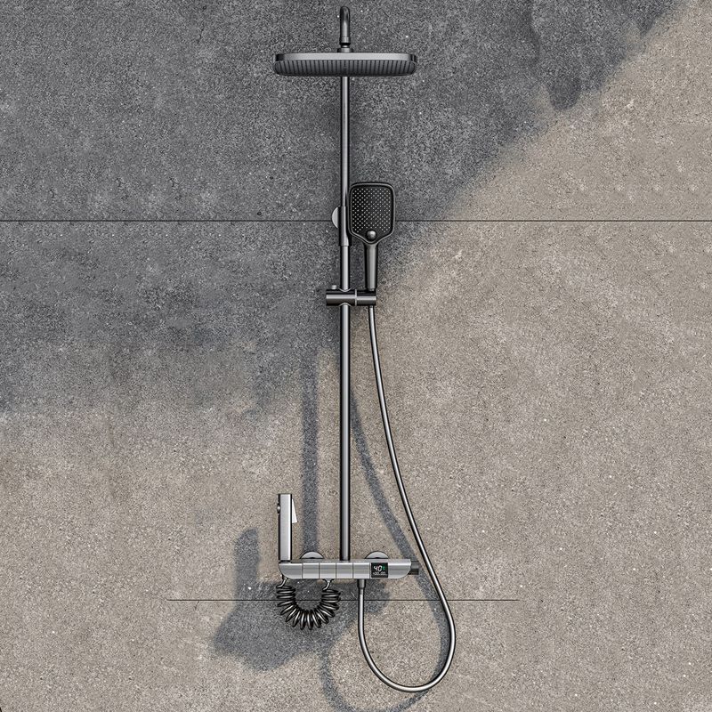 Modern Square Swivel Shower Metal Shower Head Shower Faucet on Wall Clearhalo 'Bathroom Remodel & Bathroom Fixtures' 'Home Improvement' 'home_improvement' 'home_improvement_shower_faucets' 'Shower Faucets & Systems' 'shower_faucets' 'Showers & Bathtubs Plumbing' 'Showers & Bathtubs' 1200x1200_55fc7f3e-4a93-46d5-b013-70ee9d98e7bf