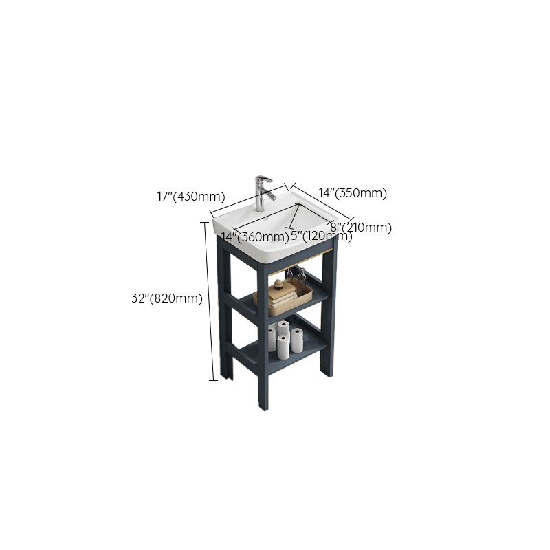 Metal Frame Vanity Shelving Included Single Sink Freestanding Bathroom Vanity Clearhalo 'Bathroom Remodel & Bathroom Fixtures' 'Bathroom Vanities' 'bathroom_vanities' 'Home Improvement' 'home_improvement' 'home_improvement_bathroom_vanities' 1200x1200_5603d751-8538-4e17-825f-37ef21e0d6d4