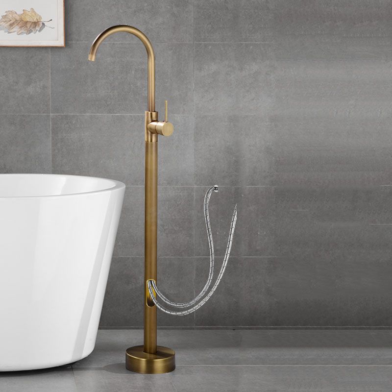 Contemporary Brass Freestanding Bathtub Faucet with 1-Handle Bathtub Faucet Clearhalo 'Bathroom Remodel & Bathroom Fixtures' 'Bathtub Faucets' 'bathtub_faucets' 'Home Improvement' 'home_improvement' 'home_improvement_bathtub_faucets' 1200x1200_560694bd-7a4e-482a-a73c-18bbcfad039b