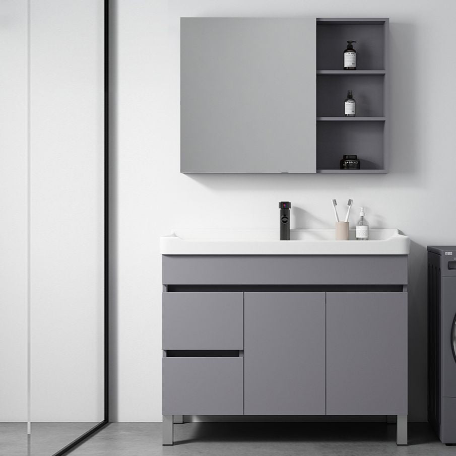 Modern Ceramic Rectangular Vanity Sink Single-Sink Freestanding Vanity Set Clearhalo 'Bathroom Remodel & Bathroom Fixtures' 'Bathroom Vanities' 'bathroom_vanities' 'Home Improvement' 'home_improvement' 'home_improvement_bathroom_vanities' 1200x1200_562db0d4-85e7-4a51-aaf4-bee2e7fcde7c