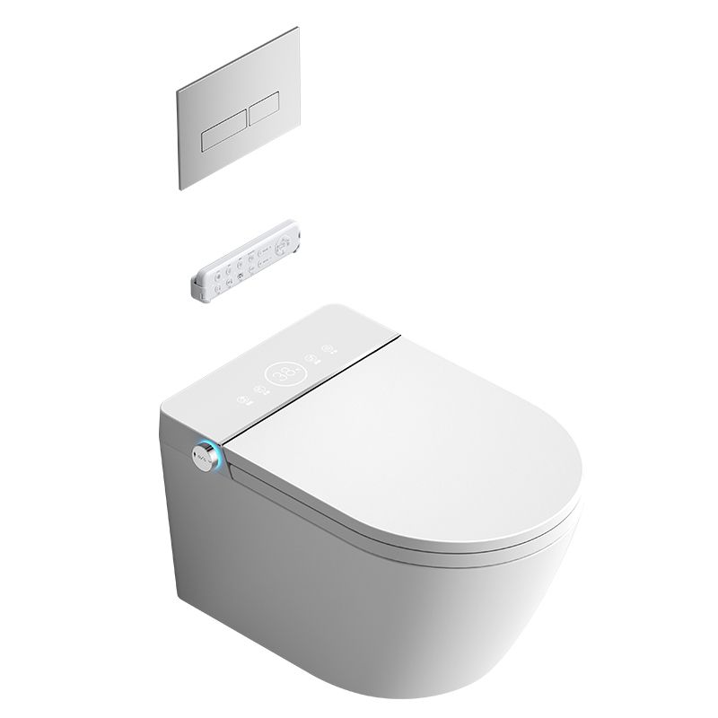 White Smart Toilet Antimicrobial Foot Sensor Elongated Wall Hung Toilet Set Clearhalo 'Bathroom Remodel & Bathroom Fixtures' 'Bidets' 'Home Improvement' 'home_improvement' 'home_improvement_bidets' 'Toilets & Bidets' 1200x1200_56341f65-a6d5-45ad-ac7a-7aa0eced6107
