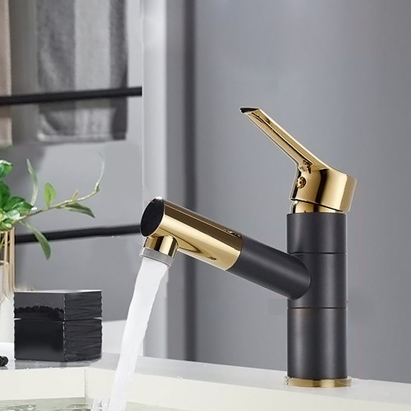 Swivel Spout Basin Faucet Pull-out Luxury Vanity Sink Faucet Circular Brass Faucet Clearhalo 'Bathroom Remodel & Bathroom Fixtures' 'Bathroom Sink Faucets' 'Bathroom Sinks & Faucet Components' 'bathroom_sink_faucets' 'Home Improvement' 'home_improvement' 'home_improvement_bathroom_sink_faucets' 1200x1200_563434f3-4a23-450b-abc7-9b688a5353d8