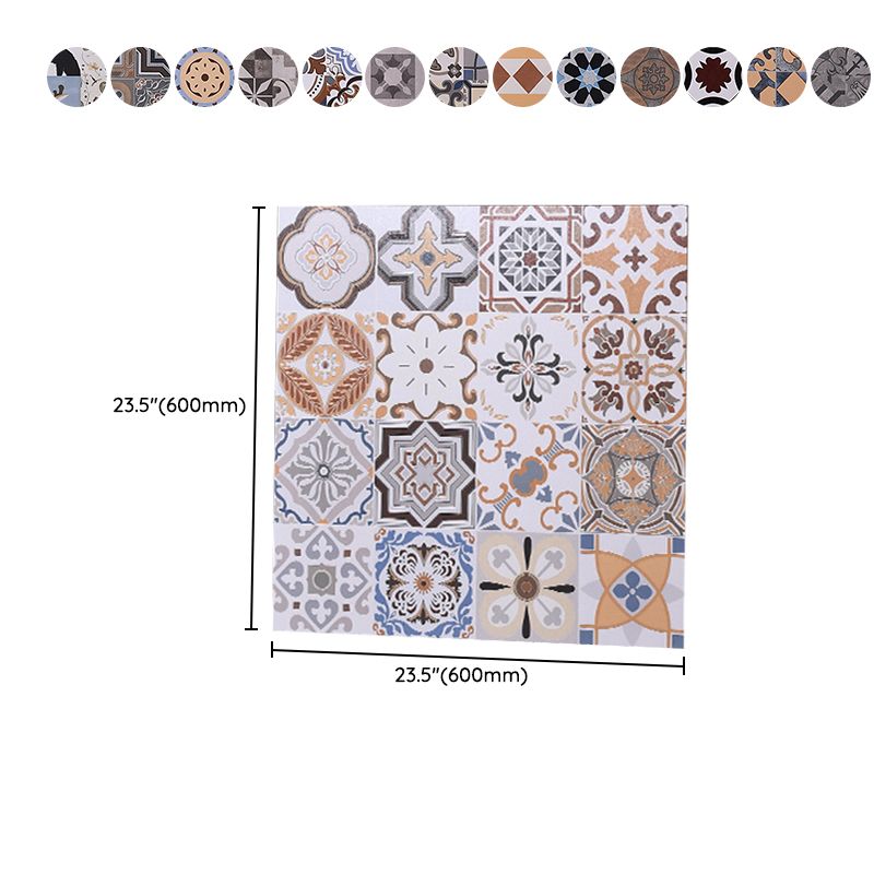 Morocco Square Tile Flower Pattern Singular Tile for Bathroom Clearhalo 'Floor Tiles & Wall Tiles' 'floor_tiles_wall_tiles' 'Flooring 'Home Improvement' 'home_improvement' 'home_improvement_floor_tiles_wall_tiles' Walls and Ceiling' 1200x1200_56460325-b2ed-4d65-bb61-46c43bd35265