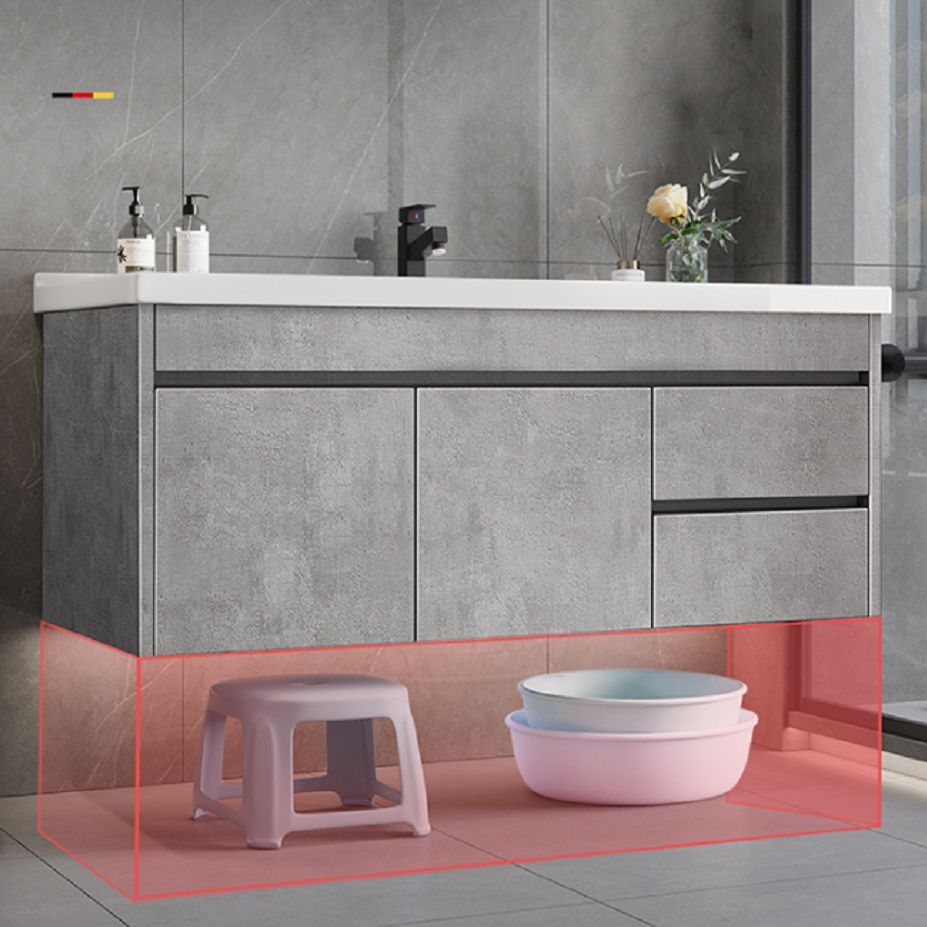 Gray Modern Bathroom Vanity Single-Sink Rectangular Wall Mount Vanity Set Clearhalo 'Bathroom Remodel & Bathroom Fixtures' 'Bathroom Vanities' 'bathroom_vanities' 'Home Improvement' 'home_improvement' 'home_improvement_bathroom_vanities' 1200x1200_565ae8a1-298e-433f-a509-5dd98f159f92