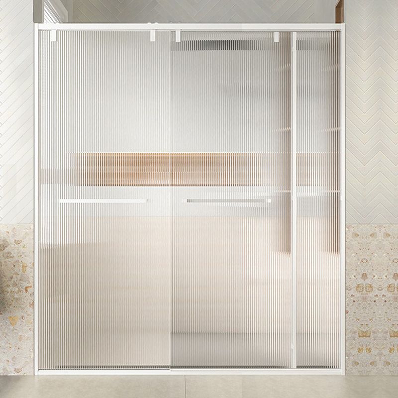 Transparent Double Shower Bath Door Metal White Framed Shower Door Clearhalo 'Bathroom Remodel & Bathroom Fixtures' 'Home Improvement' 'home_improvement' 'home_improvement_shower_tub_doors' 'Shower and Tub Doors' 'shower_tub_doors' 'Showers & Bathtubs' 1200x1200_56602cb1-9ded-4f73-aee4-43771aa564f4