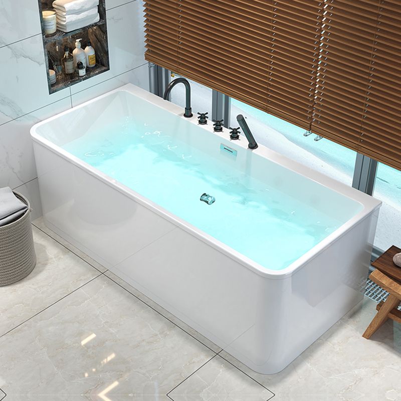 Rectangular Acrylic Modern Bathtub Stand Alone Soaking White Bath Clearhalo 'Bathroom Remodel & Bathroom Fixtures' 'Bathtubs' 'Home Improvement' 'home_improvement' 'home_improvement_bathtubs' 'Showers & Bathtubs' 1200x1200_5675cfc4-7c03-422c-95a6-e21d3d16756b