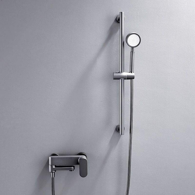 Modern Round Shower Combo Wall Mounted Included Hand Shower and Faucet Clearhalo 'Bathroom Remodel & Bathroom Fixtures' 'Home Improvement' 'home_improvement' 'home_improvement_shower_faucets' 'Shower Faucets & Systems' 'shower_faucets' 'Showers & Bathtubs Plumbing' 'Showers & Bathtubs' 1200x1200_5677ba56-a862-4d62-b00d-d5e505faaddf