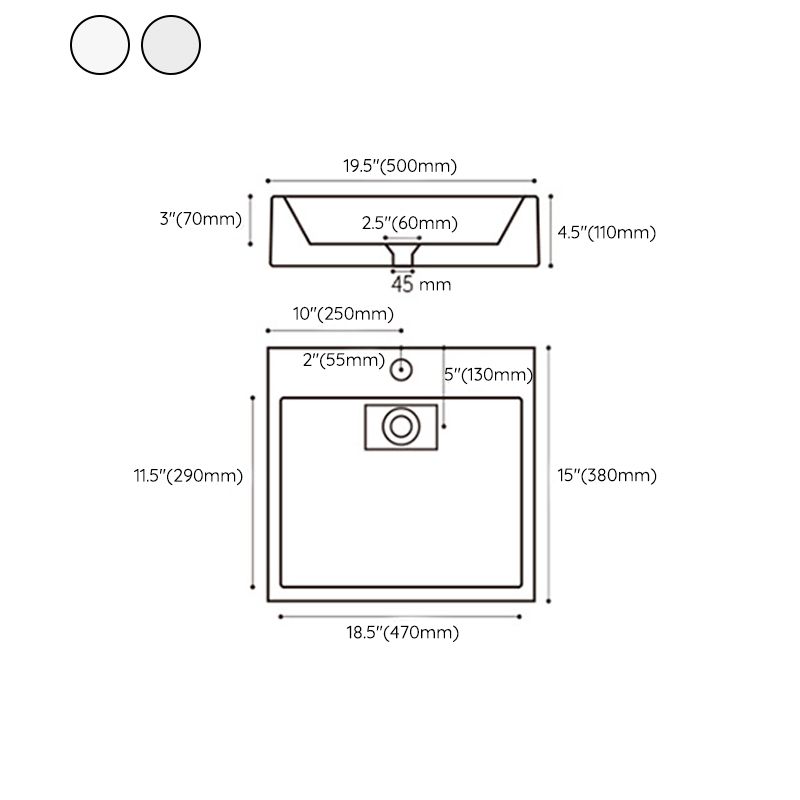 Modern Stone Bathroom Sink Square No Craftsmanship Bathroom Sink Clearhalo 'Bathroom Remodel & Bathroom Fixtures' 'Bathroom Sinks & Faucet Components' 'Bathroom Sinks' 'bathroom_sink' 'Home Improvement' 'home_improvement' 'home_improvement_bathroom_sink' 1200x1200_5677d52a-a148-4ac4-b8fe-e9d91d379366