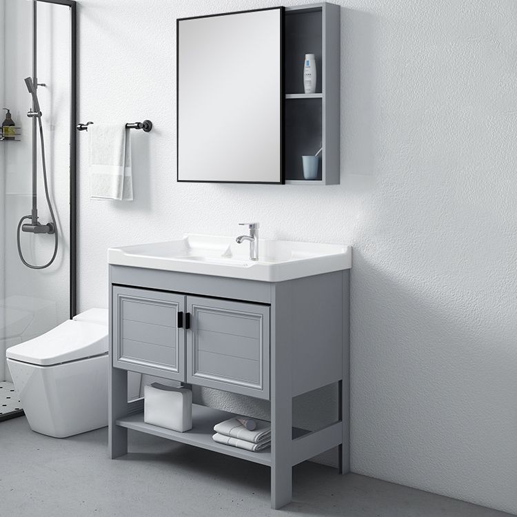Modern Console Sink Porcelain Rectangular with Right Basin and Faucet Trough Sink Clearhalo 'Bathroom Remodel & Bathroom Fixtures' 'Bathroom Sinks & Faucet Components' 'Bathroom Sinks' 'bathroom_sink' 'Home Improvement' 'home_improvement' 'home_improvement_bathroom_sink' 1200x1200_568352ba-9eec-4dfd-897b-4fec746545d8