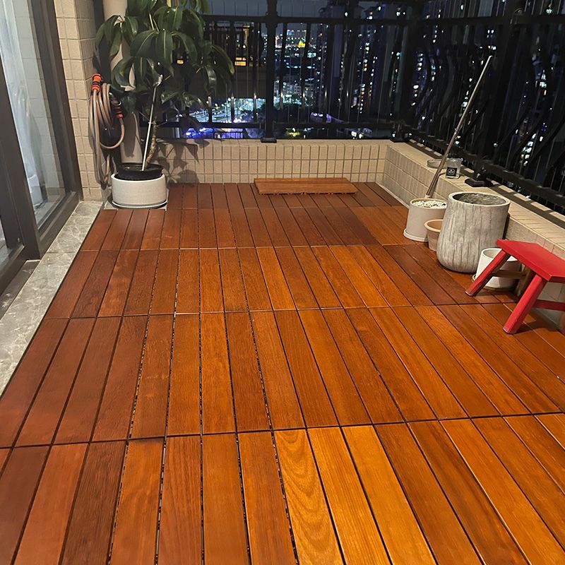 Tradition Teak Floor Tile Water Resistant Click Lock Wooden Floor for Patio Garden Clearhalo 'Flooring 'Hardwood Flooring' 'hardwood_flooring' 'Home Improvement' 'home_improvement' 'home_improvement_hardwood_flooring' Walls and Ceiling' 1200x1200_568646f8-e2bb-4694-a27a-0db562b1baf7