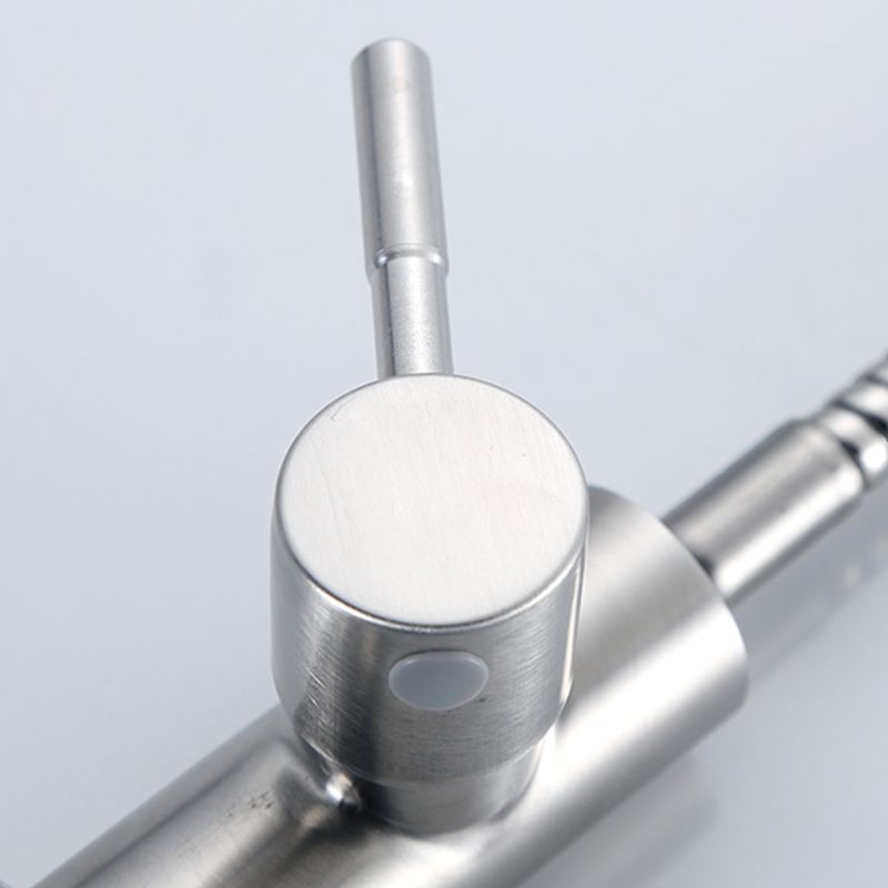 Farmhouse One Handle Kitchen Faucet High Arch Water Filler in Silver Clearhalo 'Home Improvement' 'home_improvement' 'home_improvement_kitchen_faucets' 'Kitchen Faucets' 'Kitchen Remodel & Kitchen Fixtures' 'Kitchen Sinks & Faucet Components' 'kitchen_faucets' 1200x1200_5688b342-239e-4b82-9971-81deae6141ff