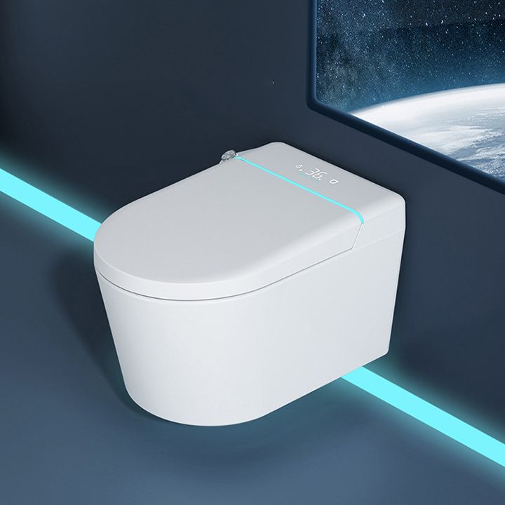 Contemporary Ceramic Elongated Heated Seat White Wall Mounted Bidet Clearhalo 'Bathroom Remodel & Bathroom Fixtures' 'Bidets' 'Home Improvement' 'home_improvement' 'home_improvement_bidets' 'Toilets & Bidets' 1200x1200_569761dd-dd6c-4d70-b5fd-536c28749566