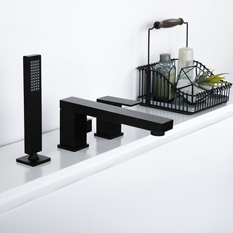 Contemporary Deck Mounted Roman Copper Tub Faucet Low Arc Roman Tub Faucet Set Clearhalo 'Bathroom Remodel & Bathroom Fixtures' 'Bathtub Faucets' 'bathtub_faucets' 'Home Improvement' 'home_improvement' 'home_improvement_bathtub_faucets' 1200x1200_56a1b325-72cc-454c-b5ea-63360649b2b2