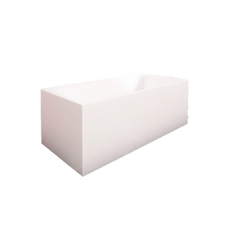 Freestanding Acrylic Bathtub White Rectangular Modern Back to Wall Bath Clearhalo 'Bathroom Remodel & Bathroom Fixtures' 'Bathtubs' 'Home Improvement' 'home_improvement' 'home_improvement_bathtubs' 'Showers & Bathtubs' 1200x1200_56a3737e-f678-4f88-9d89-e4c935f418f0