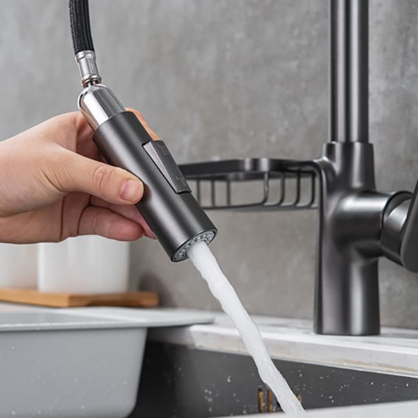 Modern Pull Down Kitchen Faucet Single Handle Faucet with Pull Out Sprayer Clearhalo 'Home Improvement' 'home_improvement' 'home_improvement_kitchen_faucets' 'Kitchen Faucets' 'Kitchen Remodel & Kitchen Fixtures' 'Kitchen Sinks & Faucet Components' 'kitchen_faucets' 1200x1200_56beec6c-649c-4a39-8a66-d7d6b56cca48