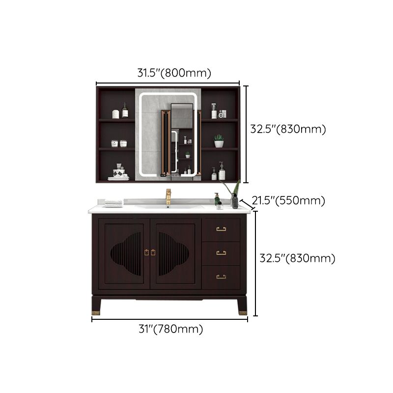 Traditional Bathroom Vanity Wood Standalone Cabinet and Shelving Included Vanity Set Clearhalo 'Bathroom Remodel & Bathroom Fixtures' 'Bathroom Vanities' 'bathroom_vanities' 'Home Improvement' 'home_improvement' 'home_improvement_bathroom_vanities' 1200x1200_56eb9ef1-9ecb-46c8-8305-bdffb1c50fcd