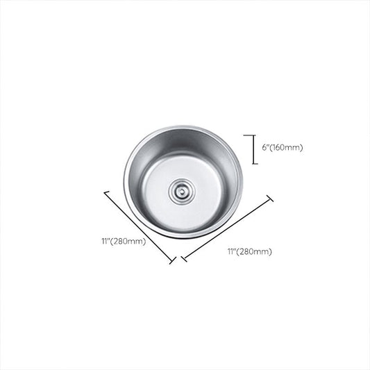 Round Single Bowl Kitchen Sink Stainless Steel Sink with Drain Strainer Kit Clearhalo 'Home Improvement' 'home_improvement' 'home_improvement_kitchen_sinks' 'Kitchen Remodel & Kitchen Fixtures' 'Kitchen Sinks & Faucet Components' 'Kitchen Sinks' 'kitchen_sinks' 1200x1200_56fd74fd-1c00-4e4f-9321-46189a4872ba